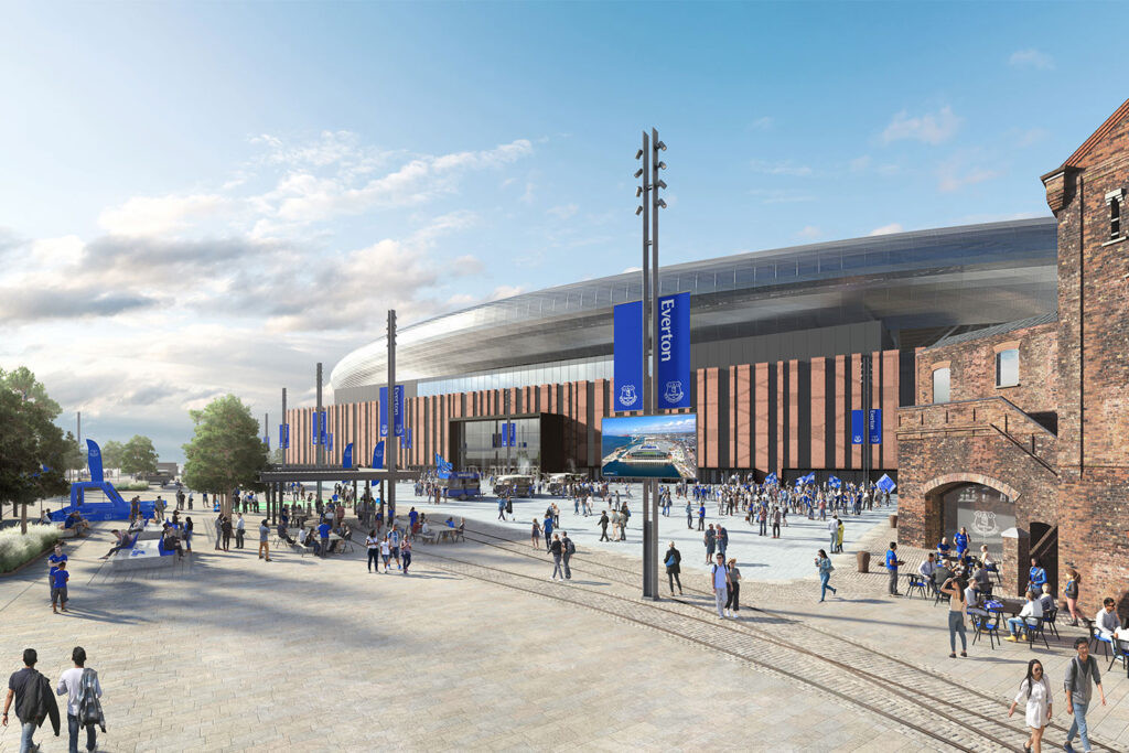 Visualisation of public realm surrounding Everton Football Stadium
