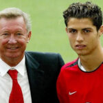 Sir Alex Ferguson with a young Cristiano Ronaldo