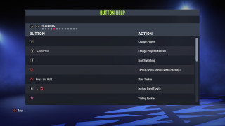 Basic Defending Controls for FIFA on PS4, demonstrating how to Change Player, Tackle, Slide Tackle, and Contain.