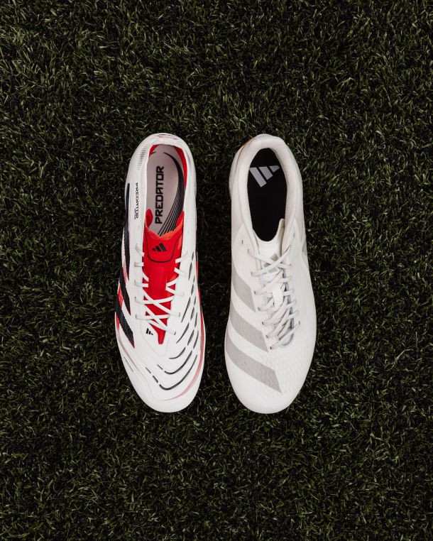 Comparison of rugby and football boot widths, illustrating the broader design of rugby boots