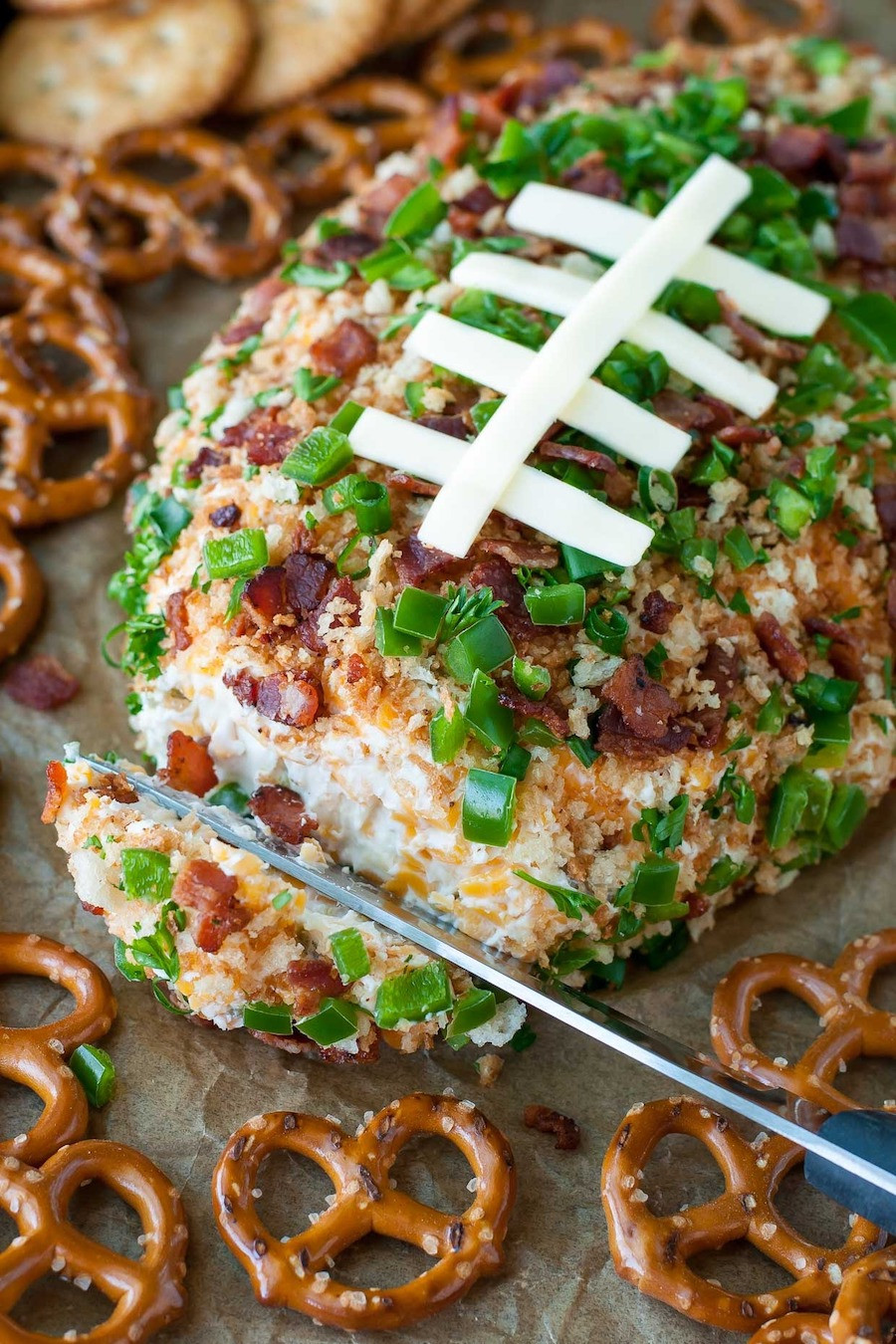 Jalapeño Popper Football Cheese Ball