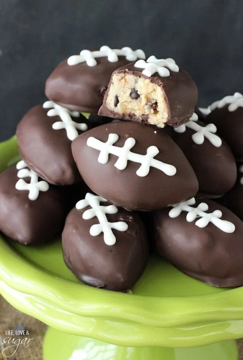 Chocolate Chip Cookie Dough Footballs