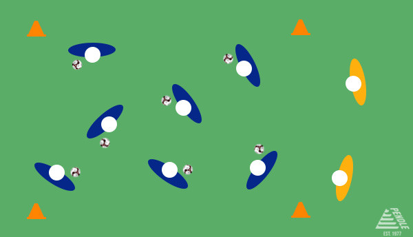Football Dribbling Drills - Freeze Tag