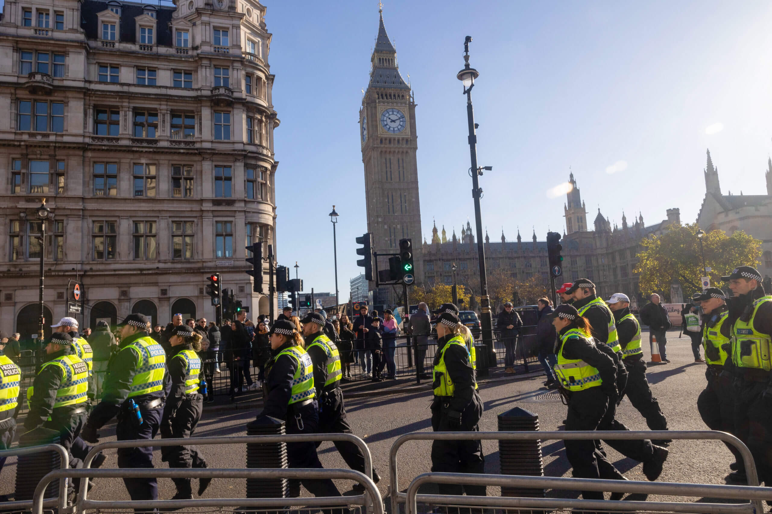 Police officers guarding the Cenotaph