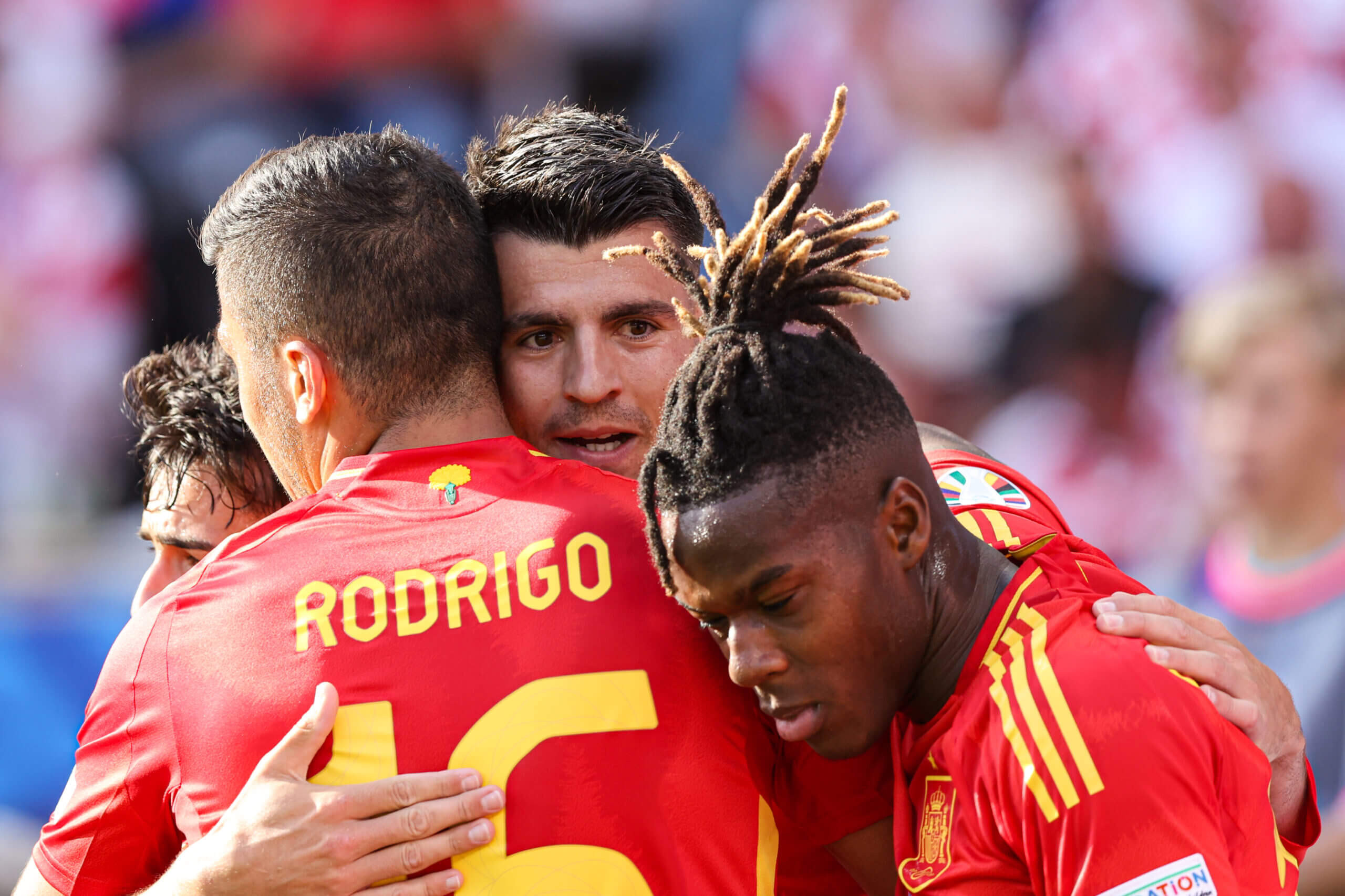 Morata celebrates his goal on Saturday