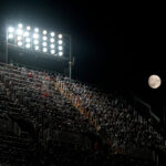 The moon appears during Valencia’s match against Barcelona in August