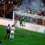 Steaua's Duckadam tips the ball over the bar in Seville in 1986