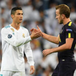 Harry Kane (right) with Cristiano Ronaldo in 2017