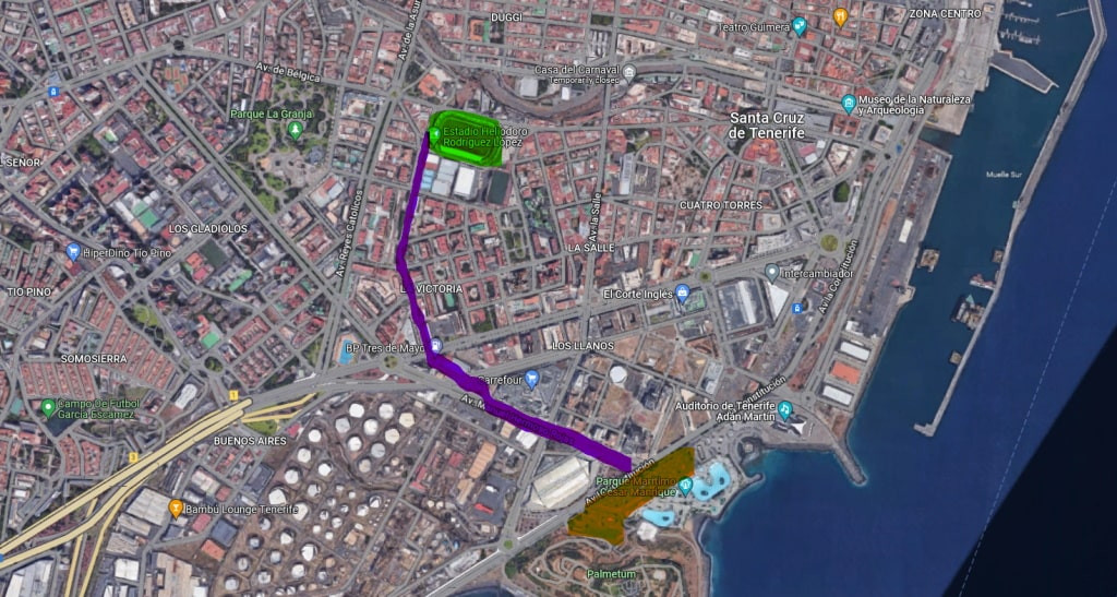 CD Tenerife Parking and Stadium Walk