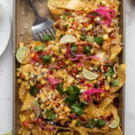 Hot honey chipotle BBQ chicken nachos