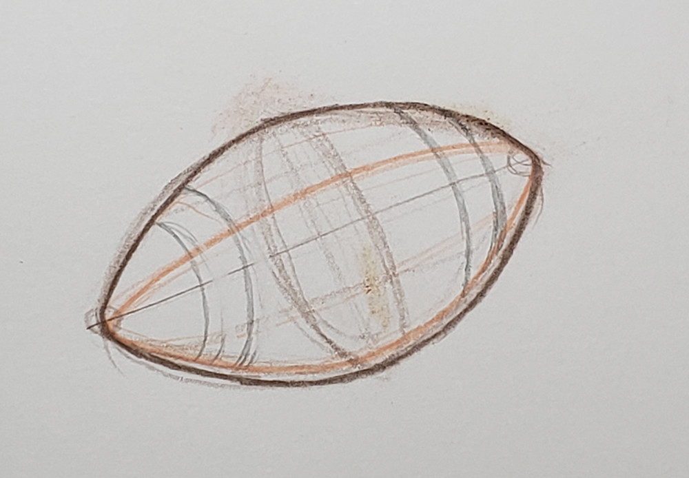 how to draw a football with laces_step 2