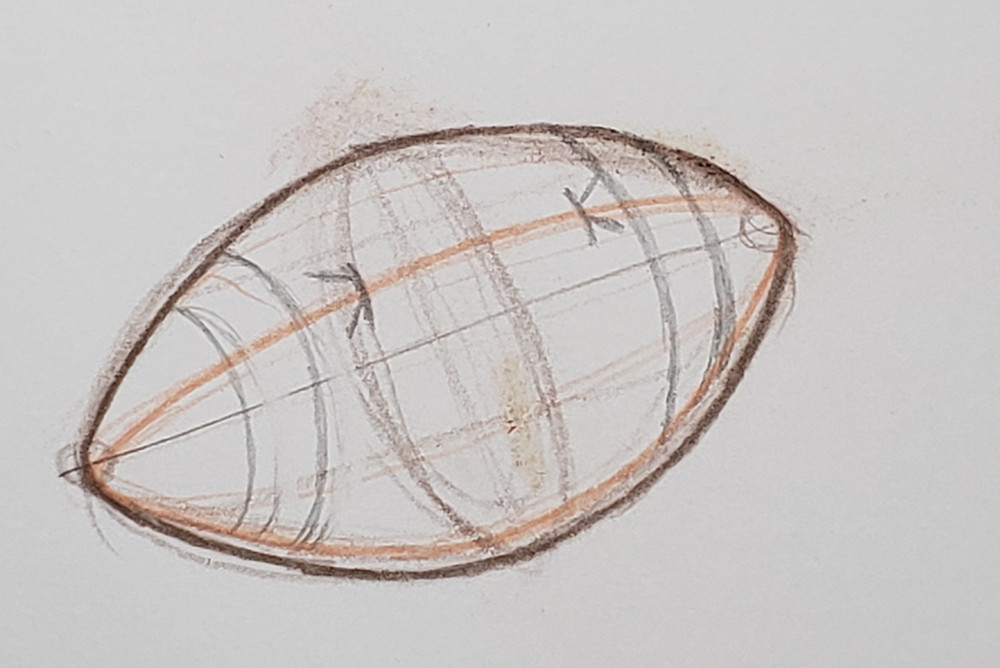 how to draw a football with laces_step 3