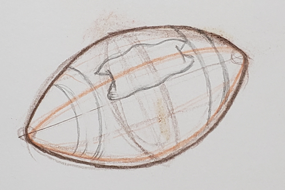 how to draw a football with laces_step 4