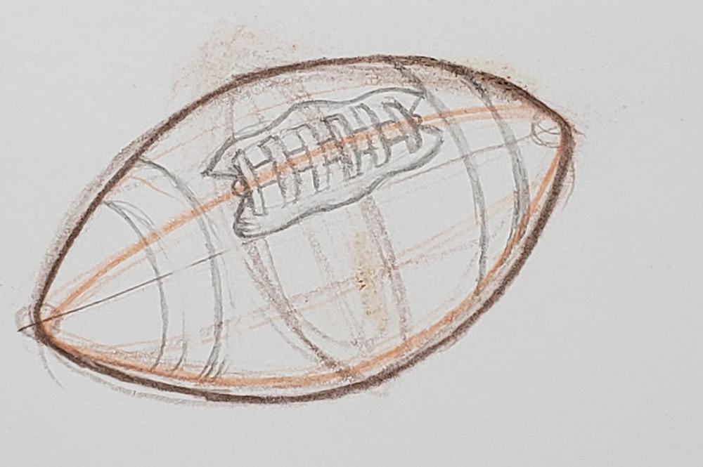 how to draw a football with laces_step 5