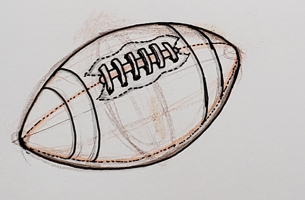 how to draw a football with laces_step 6