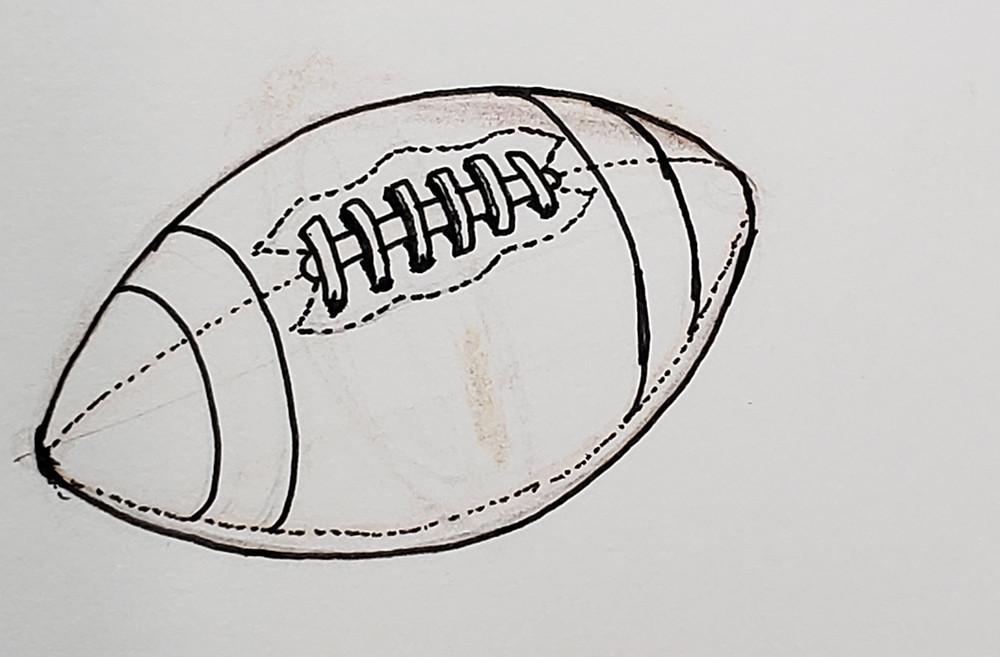 how to draw a football with laces_step 7