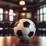 Football fans celebrate at a pub, capturing the excitement of watching a game together