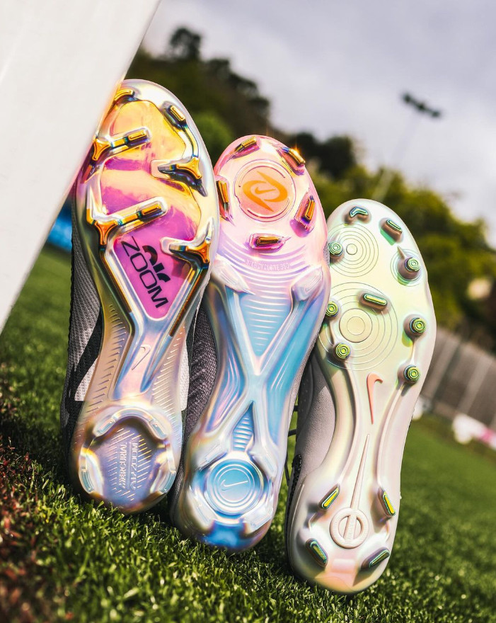 Image illustrating various stud configurations in football boots