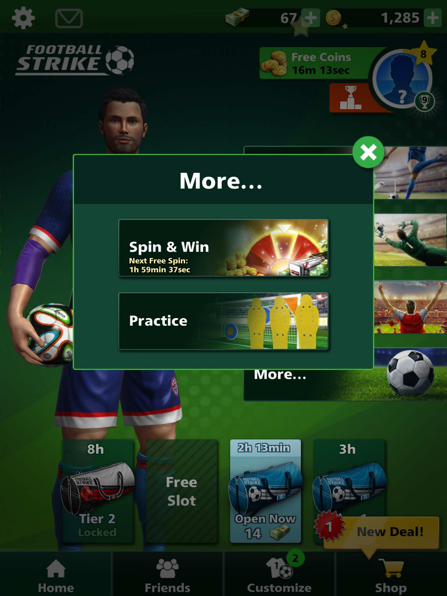 Football Strike Access to Practice