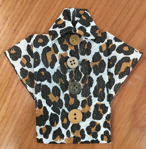 Finished Origami Shirt with Buttons