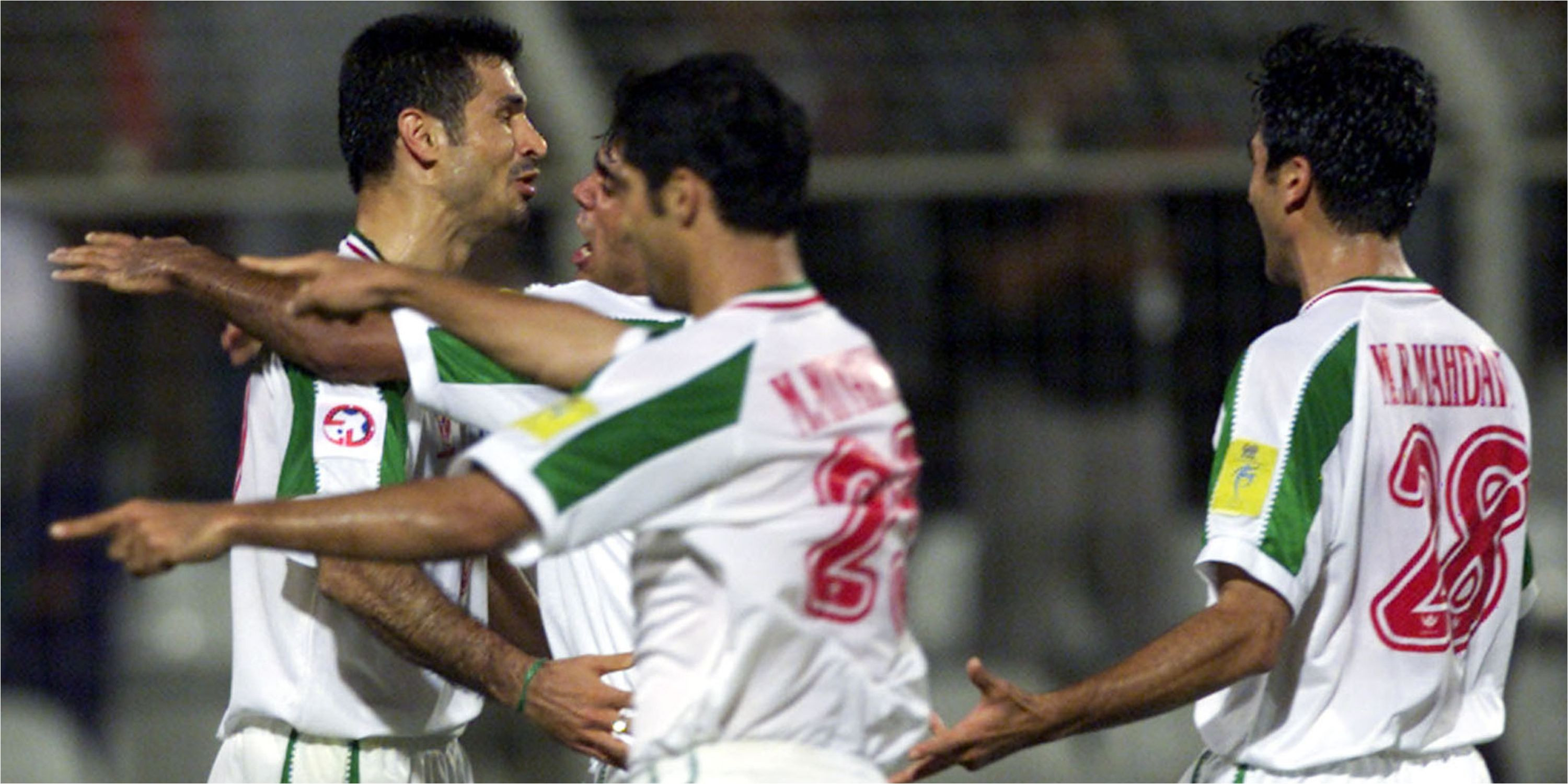 Iran celebrating a goal