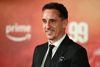 ITV Euro 2024 Former Manchester United footballer Gary Neville poses on the red carpet upon arrival to attend the world premiere of the documentary 