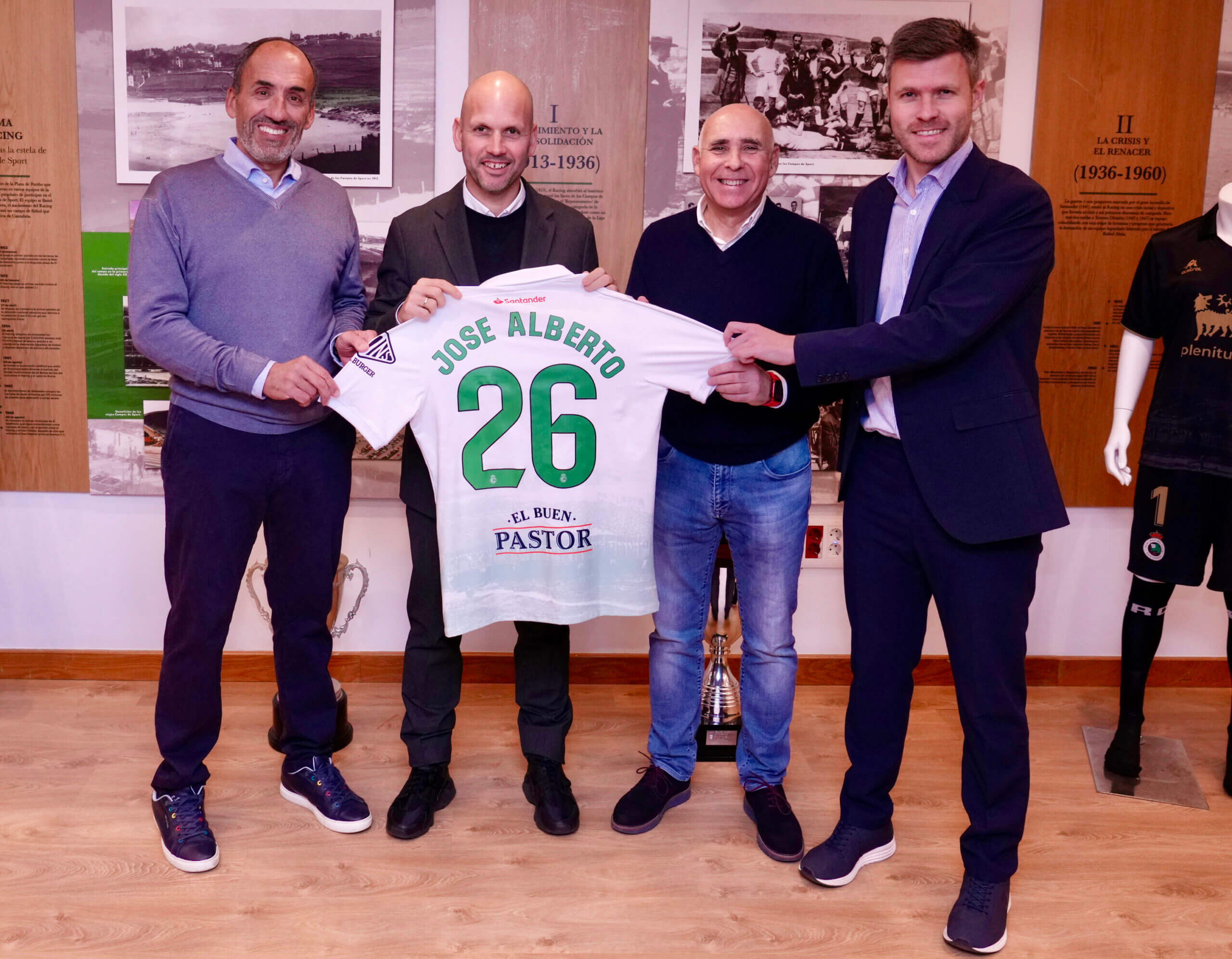 Ceria, Jose Alberto and Higuera (from left to right) pictured after the manager’s renewal