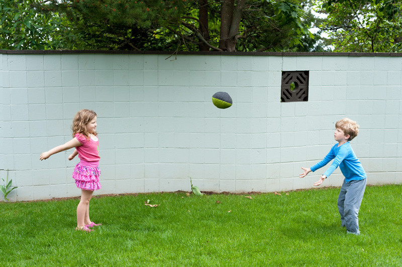 Finished fabric football, ready for play