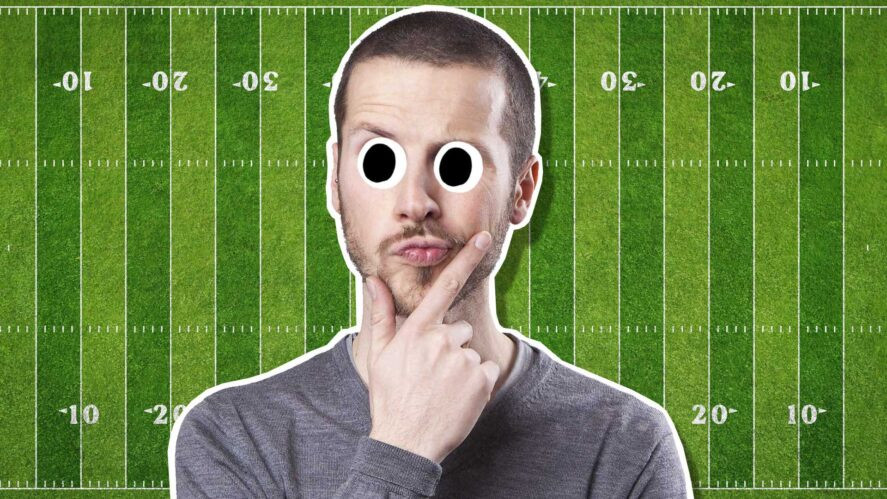 A man thinking about American football