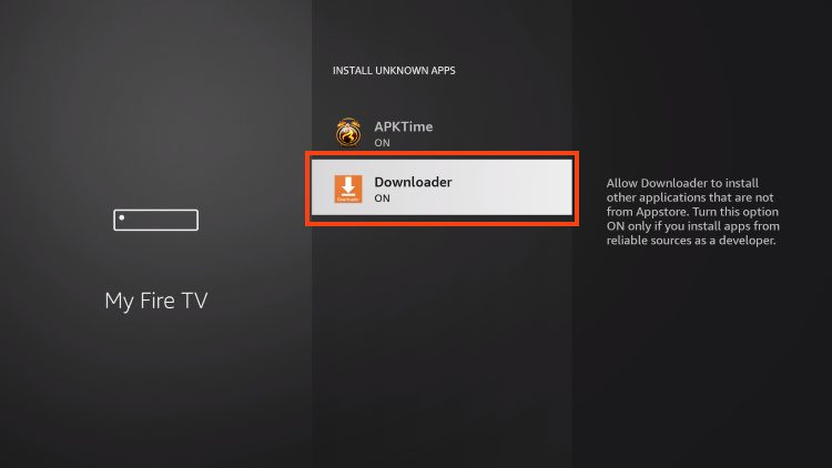 Turn on Unknown Sources within My Fire TV.