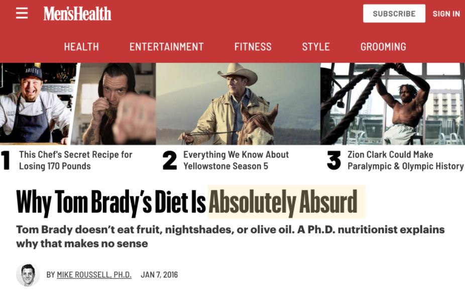 Tom Brady Men's Health