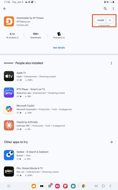 install downloader from google play