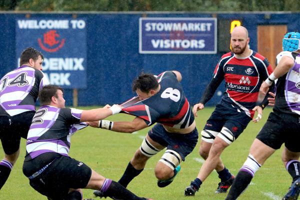 Game in progress at Stowmarket Rugby Club
