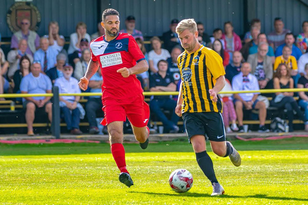 Game in progress at Stowmarket Town FC