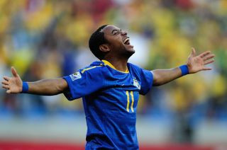 Robinho in action for Brazil.