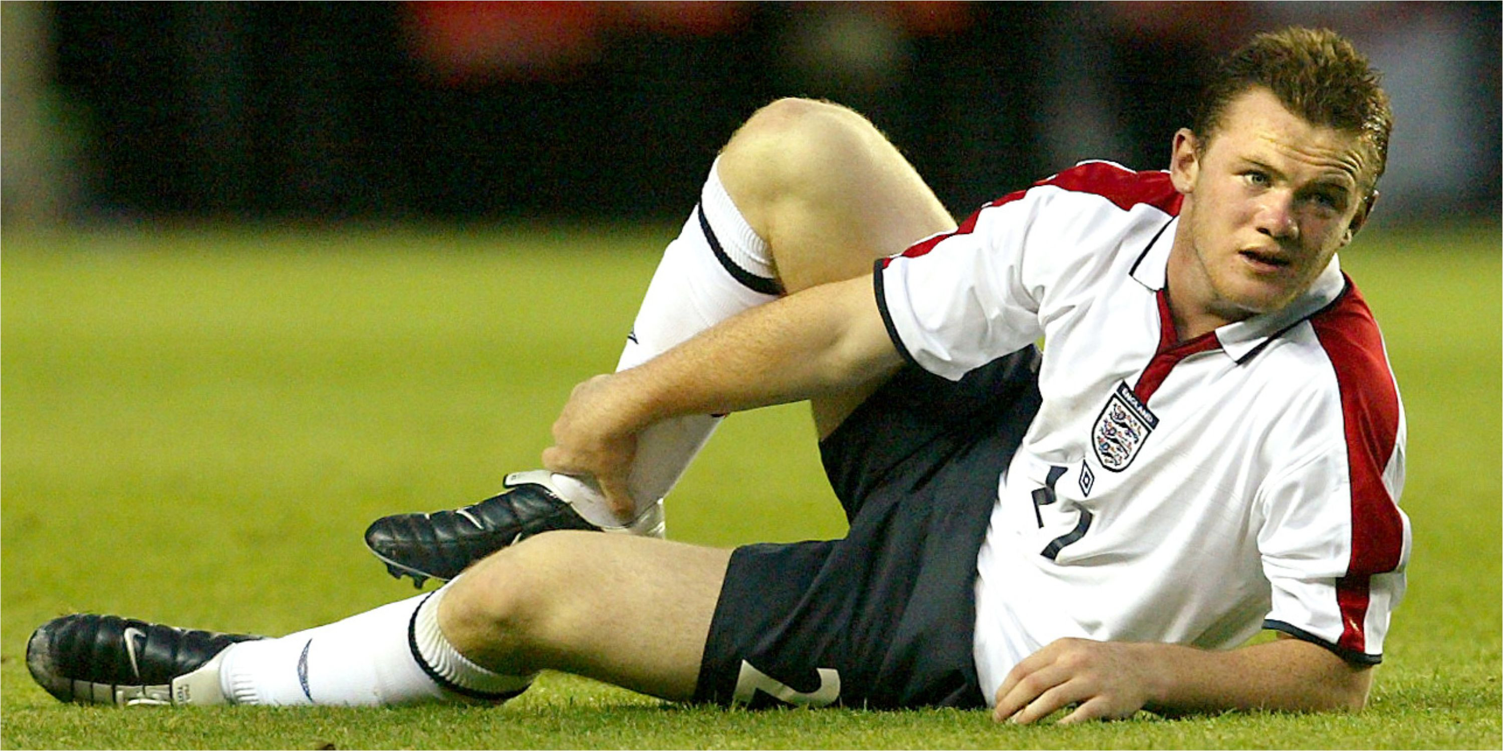A young Wayne Rooney in action for England