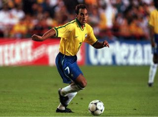 Edmundo in action for Brazil.